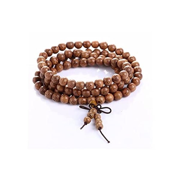 1 PCS 8mm Natural Sandalwood Buddhist Wood Prayer Bead Bracelet