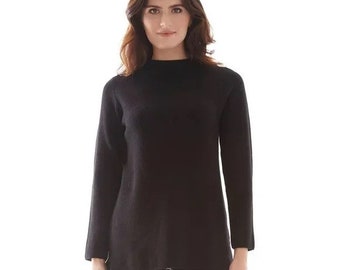 Women’s Apt. 9 Black Funnel Neck Pullover Sweater. Black Halloween Sweater. Black Christmas Sweater. (Sizes: medium and large)