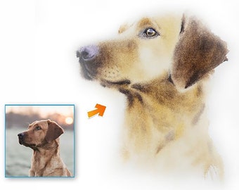 Watercolor Dog Painting, Dog Portrait Custom and Personalized, Custom Dog Portrait, Custom pet Portrait, Pet Portrait Hand Painted