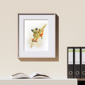 Tree Frog - Watercolor Print, Tree Frog Painting, Kids Room Decor, Green Frog, Wall Art, Fine Art Print, Nature Collection, Frog Art image 3