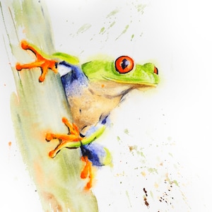 Watercolor Printing, Red Eyed Tree Frog, Fine Art Print, Frog Art Print, Tree Frog Art Print, Wall Decor, Kids Room Decor, Nursery Art