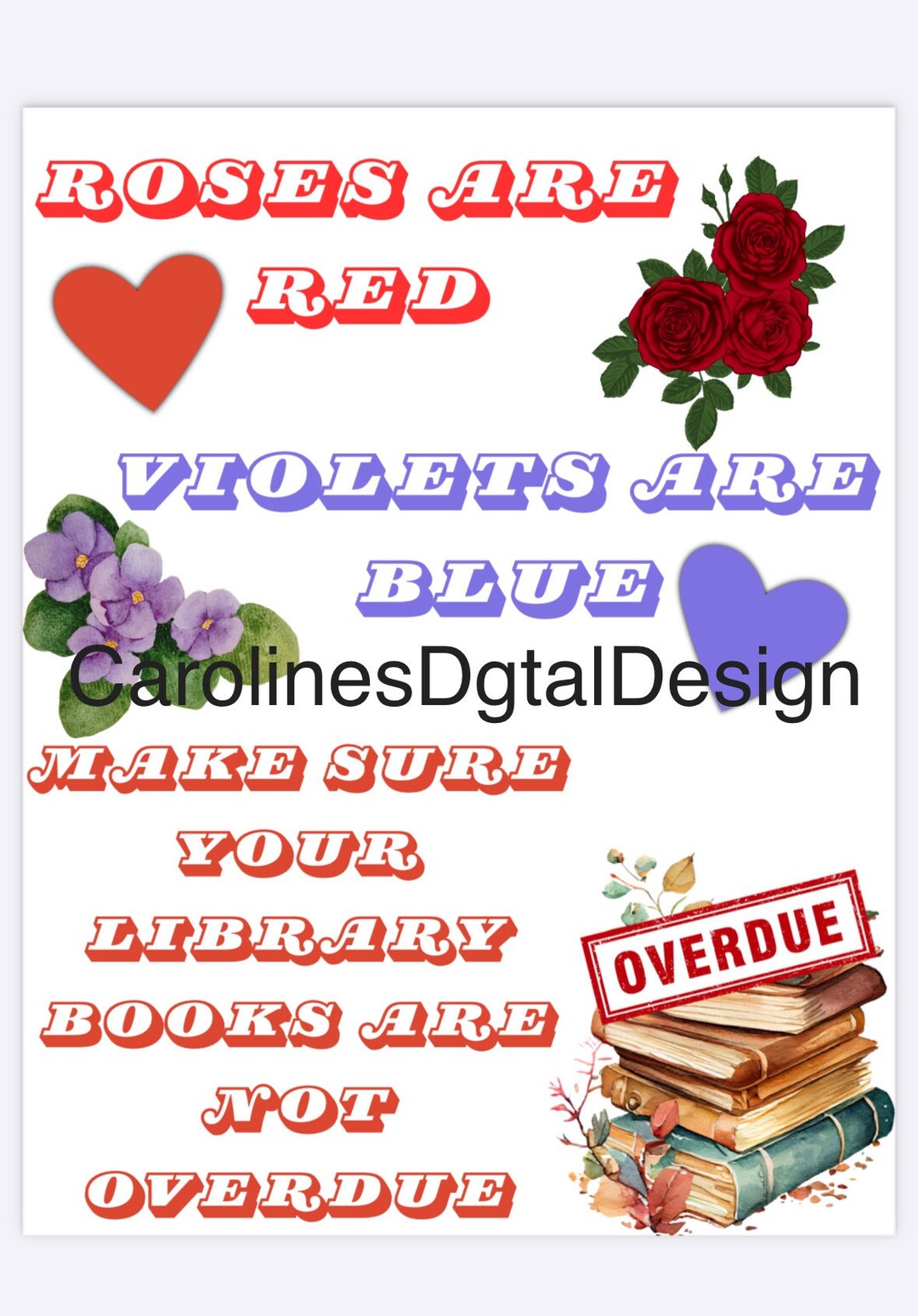 Valentines Day Library Poster and Display - Etsy