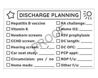 NICU Discharge Planning Checklist