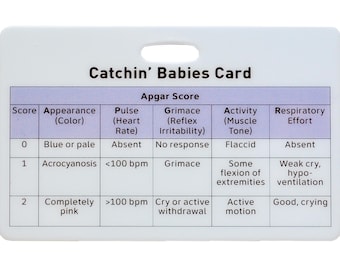 Catchin' Babies Card - Apgar - NRP - RN - nicu nurse - NNP - quick badge resource