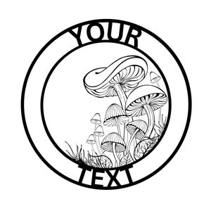 Plaque en métal champignon rustique - Décoration d'intérieur d'inspiration vintage