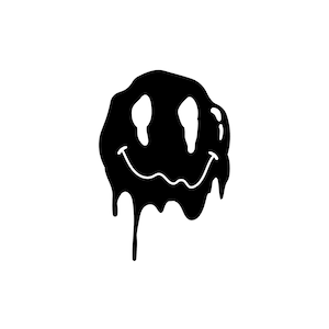 Melting Smiley face, &quot;Psychedelic Smiley: Handcrafted Melting Face Art Piece for Groovy Decor, &quot;Whimsical Melting Smiley Face Art