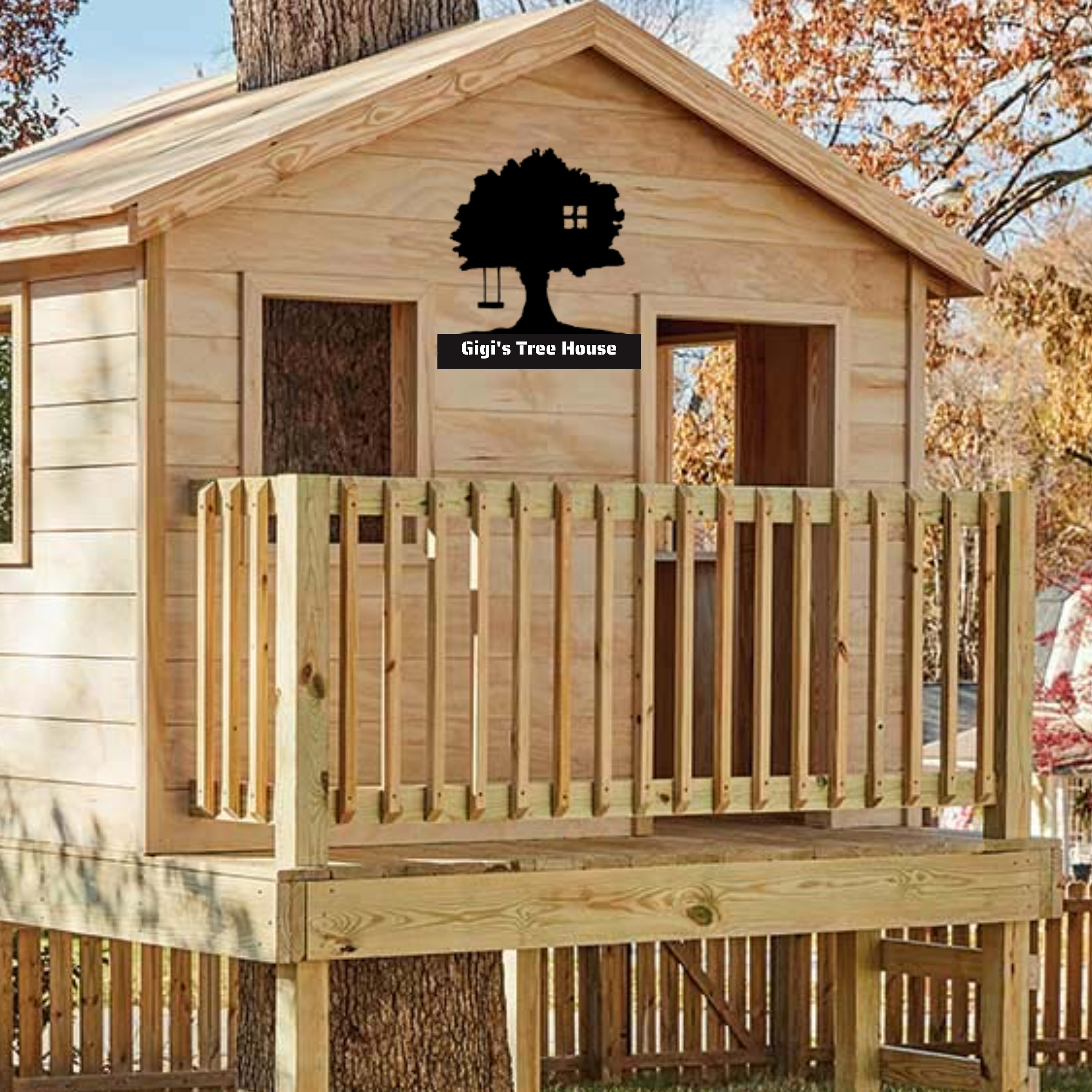 Custom Treehouse Sign, Vintage Style Tree House Wall Art, Tree House