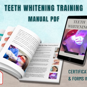 Teeth Whitening Course Training Manual PDF Certificate and Intake Forms Tooth Bleaching Business Intake Forms Canva Certificate & Documents