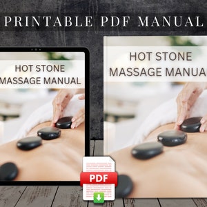 Hot Stone Massage Printable PDF Course Massage Training Manual User Guide Class Learn to Hot Stone Tutorial eBook Massage Treatment