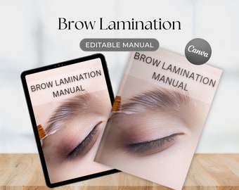 Brow Lamination Canva Editable Course Training Manual Guide Learn Ebook Eyebrow Tutorial Download PDF
