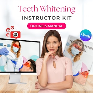 Accredited Teeth Whitening Instructors Masterclass Kit Training Manual Course Editable Online Canva Intake Forms Tooth Bleaching Educator