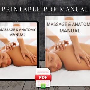 Massage Printable PDF Course Training Manual User Guide Massage & Anatomy Tutorial Beauty Facial eBook Massage Treatment