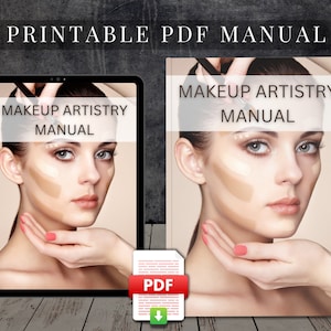 Beginner Makeup Artistry Printable PDF Course Training Manual User Guide Class Learn to Tutorial Beauty Facial eBook Become a Makeup Artist