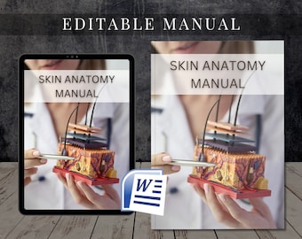 Skin & Aging Anatomy Editable MS Word Manual Skin Course Skin Anatomy Training Learn Skin Anatomy Tutorial Beauty Facial Skincare eBook