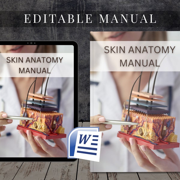 Skin & Aging Anatomy Editable MS Word Manual Skin Course Skin Anatomy Training Learn Skin Anatomy Tutorial Beauty Facial Skincare eBook