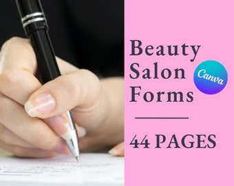 Esthetician Intake Forms Canva Editable Waiver Beauty Salon Clinic Spa PDF Aesthetician