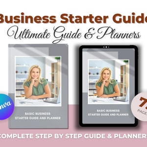 Business Starter Guide and Planners.  Complete Kit on How to Start Your Own Business from Scratch.  Step by Step Business Manual Ebook Canva