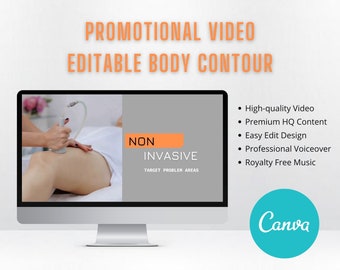 Editable in Canva Promotional Video for Body Contouring for marketing your business.  Beauty Promotion Social Media Explainer Video Flyer Ad