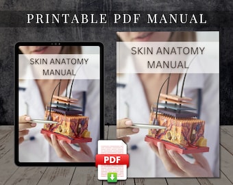 Skin Anatomy Manual Printable PDF Skin Anatomy Course Skin Anatomy Training Learn Skin Anatomy Tutorial Beauty Facial Skincare eBook