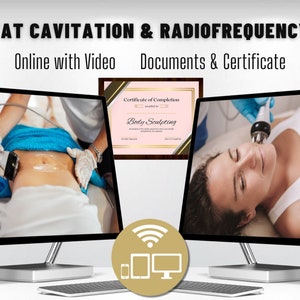 RF Radiofrequency & Ultrasonic Fat Cavitation Online Course Video Training Manual Body Contouring User Guide Instant Download Certificate