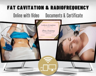 RF Radiofrequency & Ultrasonic Fat Cavitation Online Course Video Training Manual Body Contouring User Guide Instant Download Certificate
