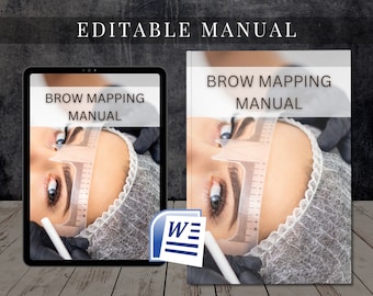 Eyebrow Mapping Editable MS Word Manual Eyebrow Training PDF Course User Guide Class Learn to Brow Tutorial Beauty Course eBook Brow Design