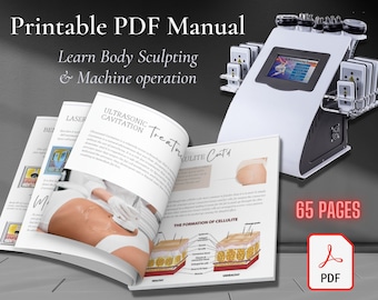 Body Contouring PDF Course Training Manual Sculpting User Guide RF Radiofrequency, Ultrasonic Fat Cavitation Lipo Laser & Vacuum therapy