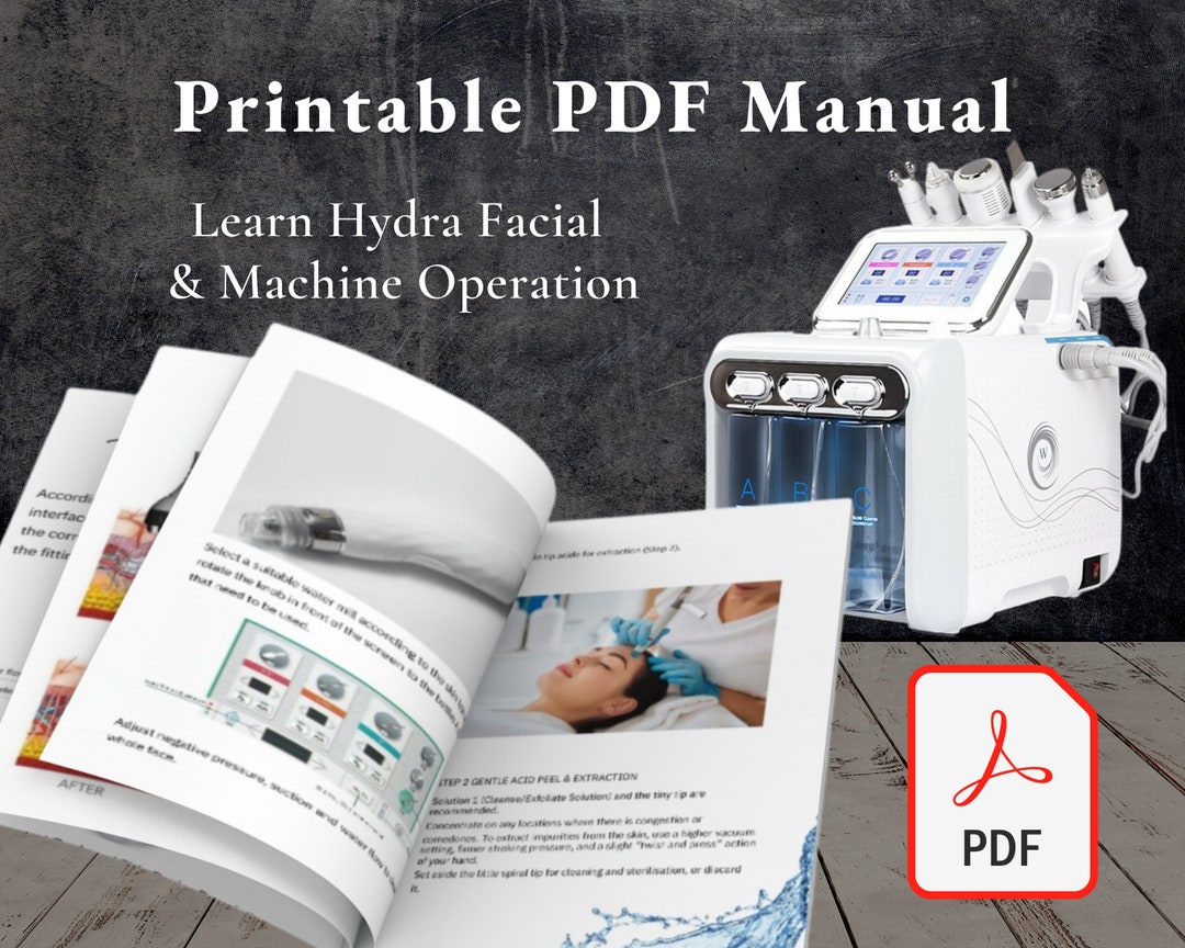Hydrafacial PDF Course Training Manual Use Guide Hydradermabrasion