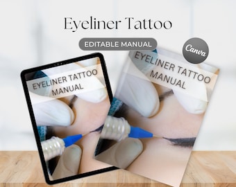 PMU Eyeliner Canva Editable Course Training Manual User Guide Class Learn Tutorial Eyebrow Tattoo Cosmetic Tattoo Beauty SPMU Treatment