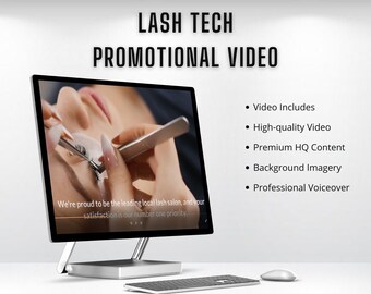 Promotional Video for Lash Technician for marketing your business.  Social Media Explainer Video Flyer Ad.  Instant Download