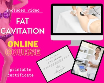 Ultrasonic Fat Cavitation Online Course Video Training Manual Body Contouring User Guide Instant Download Ultrasound Cavitation Certificate