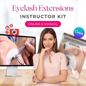 Accredited Lash Extensions Instructors Masterclass Classic Volume Hybrid Eyelashes Canva Editable Course Online Training Manual Tutorial