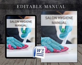 Salon Hygiene Manual Editable MS Word Manual Course Salon Hygiene Training Hygiene Tutorial Beauty Clinic Cleaning Sanitizing, Sterilizing