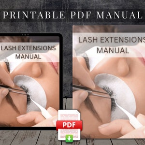 Eyelash Extensions Manual Classic Volume Hybrid Printable PDF Lash Course eyelash Training Guide Ebook Lash Tutorial Download Inc