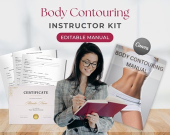 Body Contouring Instructors Printable Editable Training Manual Course Sculpting RF Ultrasonic Fat Cavitation Lipo Laser Vacuum therapy