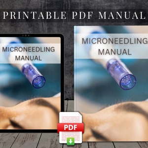 Microneedling PDF Printable Course Training Manual User Guide Class Learn Tutorial Beauty eBook skin needling Collagen induction therapy