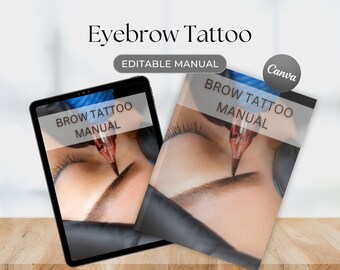 PMU Brows Canva Editable Course Training Manual User Guide Class Learn Tutorial Eyebrow Tattoo Cosmetic Tattoo Beauty SPMU Treatment