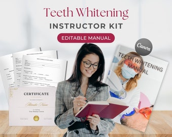 Teeth Whitening Instructors Printable Training Manual Course Certificate Intake Tooth Bleaching Business Intake Forms Certificate Documents