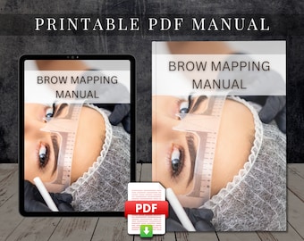 Eyebrow Mapping Manual Printable Eyebrow Training PDF Course User Guide Class Learn to Brow Tutorial Beauty Course eBook Brow Design