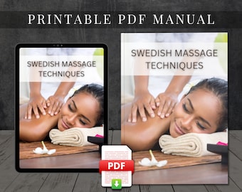Swedish Massage Printable PDF Course Massage Training Manual User Guide Massage Tutorial Swedish Massage eBook Thai Massage Treatment