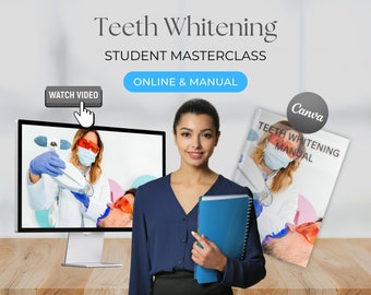 Accredited Teeth Whitening Masterclass Kit Training Editable Manual Course Online Video Canva Certificate Intake Tooth Bleaching Class learn