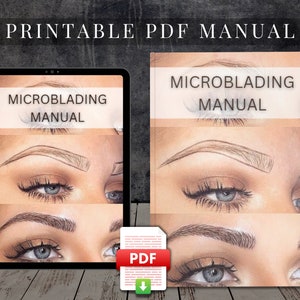 Microblading Printable PDF Course Training Manual User Guide Class Learn to Tutorial Beauty Facial eBook