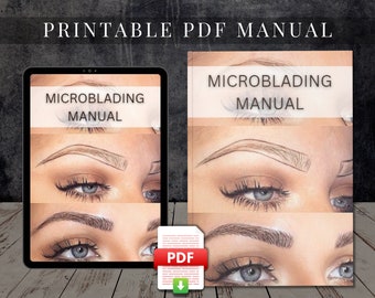 Microblading Printable PDF Course Training Manual User Guide Class Learn to Tutorial Beauty Facial eBook