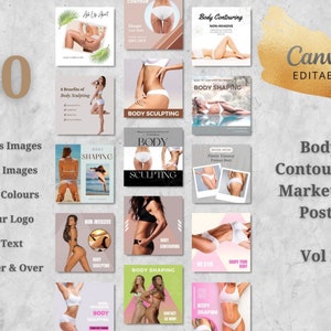 30x Body Contouring Social Media Posts Editable Canva Flyers DIY Template Design Body Sculpting Training Instagram & Facebook Ads - Volume 2