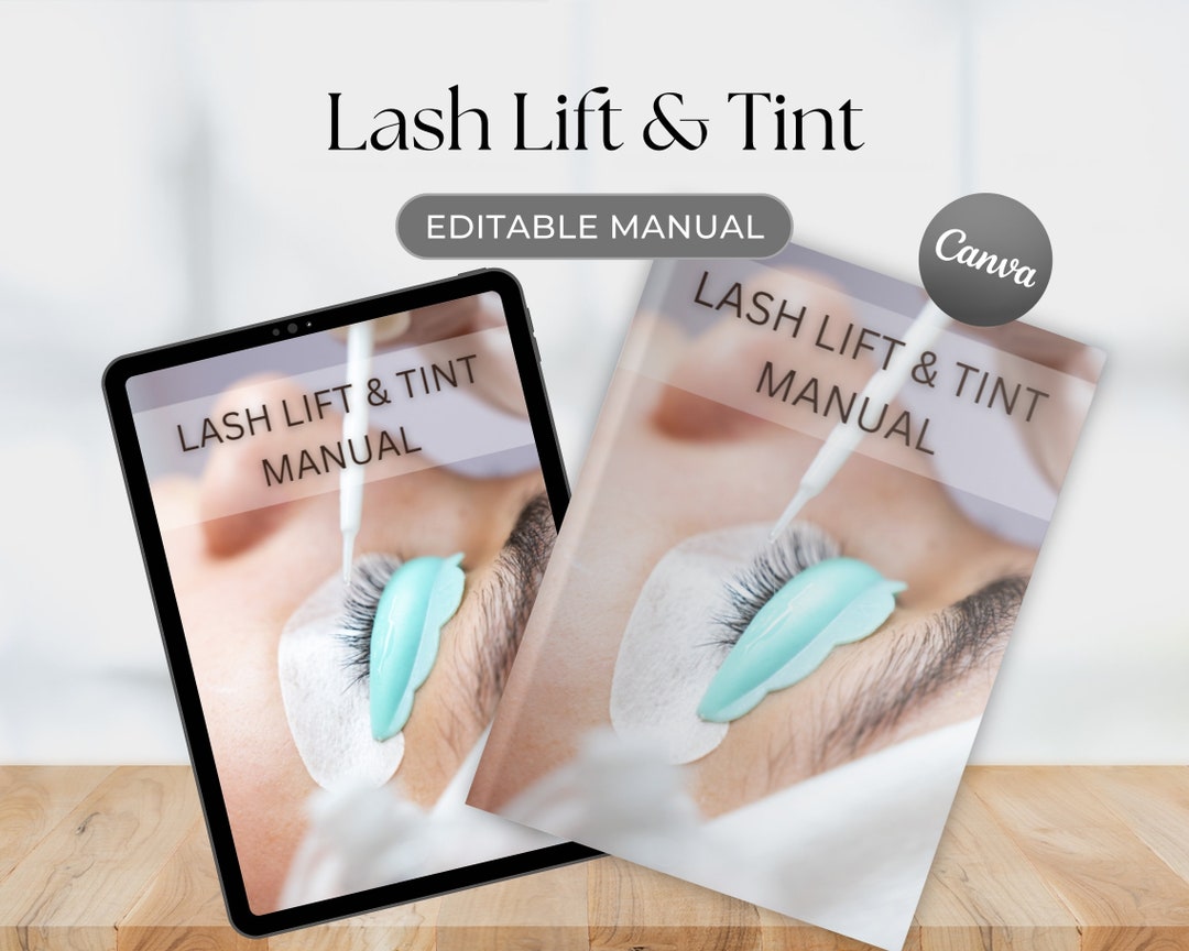 Lash Lift & Tint Eyelashes Canva Editable Course Training Manual Guide ...