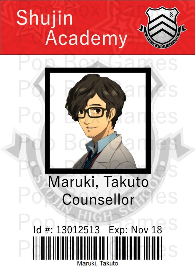 Persona 5 Maruki Shujin ID Card Etsy