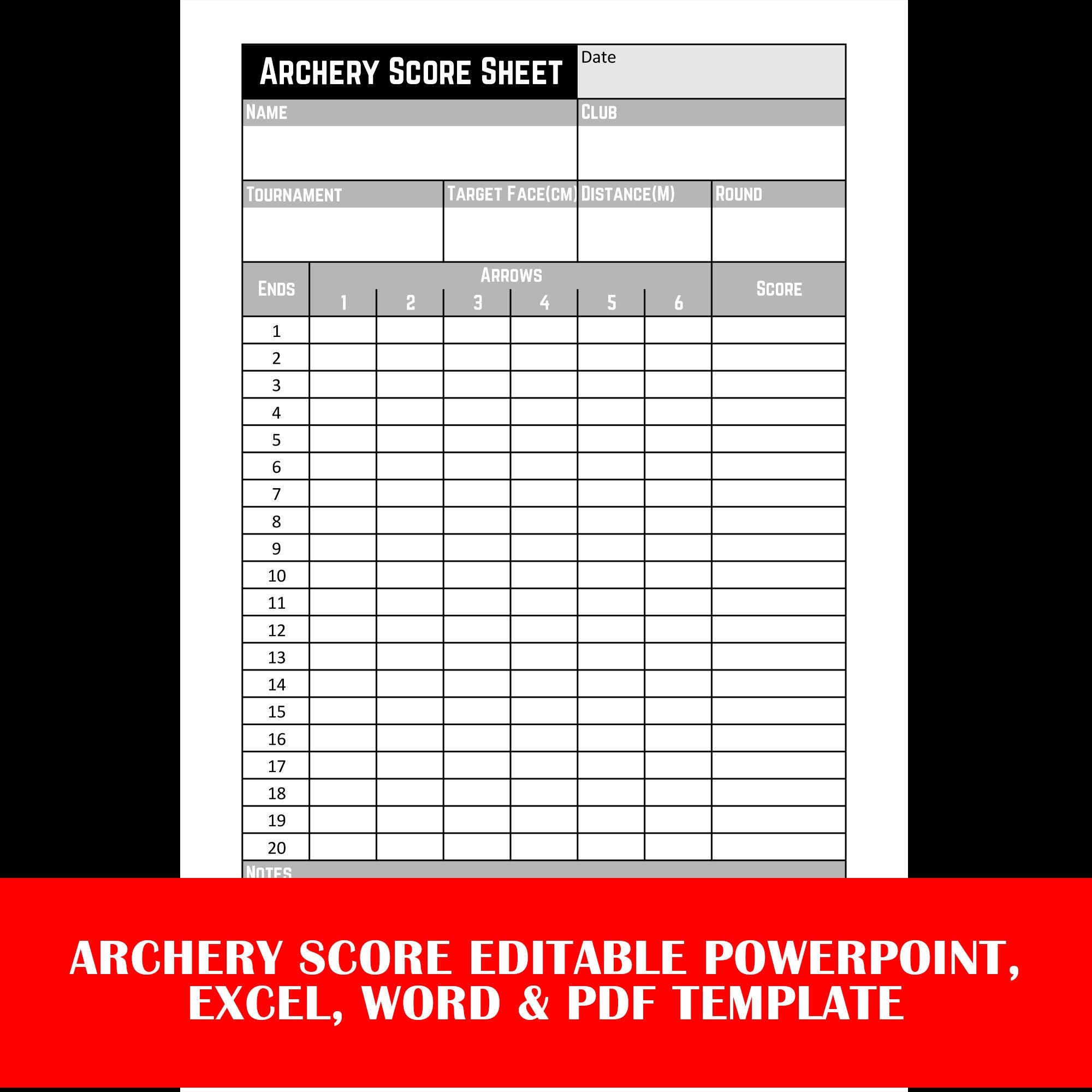 KDP Interior Archery Score Sheet KDP Templates - Etsy Denmark