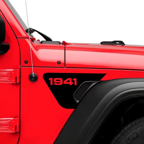 Pair 2 1941 Side Vent Fender Matte Black Decal for Jeep - Etsy