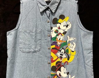 Vintage 90's Mickey and Friends Button Up Shirt