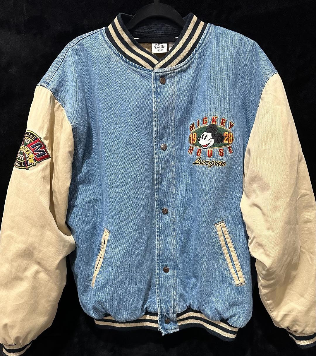 Vintage denim Mickey varsity jacket